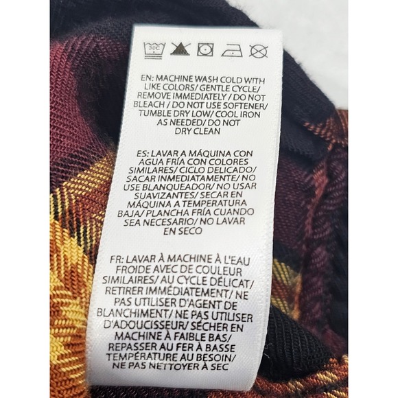 beachlunchlounge plaid button down long sleeve flannel shirt women's XS - Picture 5 of 8